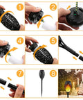 Assembly steps for Eight Pack Solar Torch Lights Outdoor With Flickering Real Flame Effect, Waterproof Garden Path Yard Lights