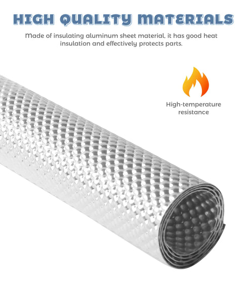 Built Tough Automotive Exhaust Heat Shield Crafted From Rugged Aluminum Thermal Barrier For Mufflers And Fuel Tanks Delivers Top Shelf High Temp Insulation To Keep Undercarriage Cool And Last Long, curled aluminum sheet.