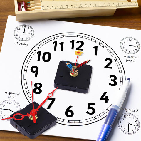 Dope 30Pcs Short Spindle Quartz Clock Movement Kit With Silent Mechanism and hands on clock face and stationery items