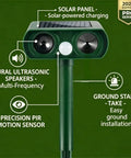 Solar Ultrasonic Animal Repellent For Yard And Garden Outdoor With Motion Sensor Waterproof Deterrent For Cats Dogs Squirrels Raccoons Skunks Rabbits Coyotes Humane Pack Of 4, solar stake