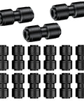 15 Piece Quick Connect Drip Irrigation Coupling Set For One Quarter Inch Tubing, Anti Leak Push To Fit Two Way Fittings and Connectors