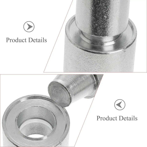Close-up of 17mm Metal Eyelet Punch Tool Kit For Leather Craft Grommet Setter, showing the anti-rust metal base and details.