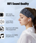 Side view of person using 128GB MP3 Player With Bluetooth 5.3, Dope Portable Digital Lossless Music Player, featuring HiFi sound quality.