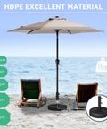 Beefy 82Lb Water Filled Outdoor Umbrella Base Stand For Patio And Garden Heavy Duty Holder with umbrella at beach