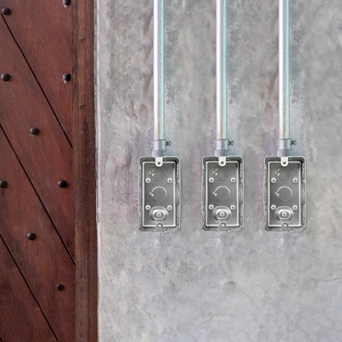 Installed 20 Pack Galvanized Steel Electrical Box 4 By 2 Inch Utility Junction Box 1-7/8 Inch Deep Raised Ground Square 13 Cu In Capacity