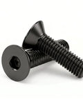 M4 X 10mm Flat Head Hex Socket Cap Screws 50 Pack With Hex Key Included Rock Solid 304 Stainless Steel Countersunk Bolts Heavy Duty Black Oxide Fully Threaded Fasteners