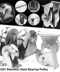Heavy Duty V Groove Gate Wheels Pair Smooth As Butter Stainless Steel Sliding Door Track Rollers featuring precision bearings.