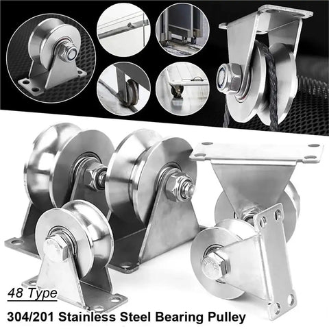 Heavy Duty V Groove Gate Wheels Pair Smooth As Butter Stainless Steel Sliding Door Track Rollers featuring precision bearings.