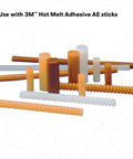 Various 3M hot melt adhesive AE sticks for use with the Single-unit industrial hot-melt applicator TC/TC-Q GEN II