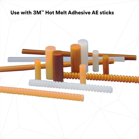 Various 3M hot melt adhesive AE sticks for use with the Single-unit industrial hot-melt applicator TC/TC-Q GEN II