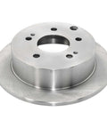 Rear Solid Disc Brake Rotor with Beefy Forged Flange for Precise Fit and ABS Signaling, shown in front view