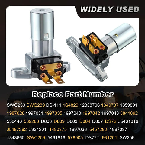 Straight Up Headlight Dimmer Switch For Cars And Trucks With Three Terminal Dash Toggle Slides Right In, showing detailed views of the switch.