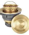 Golden 3-1/2 Inch Stainless Steel Kitchen Sink Drain Strainer With Removable Deep Basket And Sealing Lid, 304 Stainless