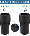 Universal 1-1/4 Inch Dust Collection Quick Connector Adapter for Vacuum Hoses Lock and Unlock Mechanism