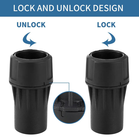 Two Pack Universal Quick Connector One And A Quarter Inch Dust Collection Adapter For Shop Vac Hoses And Power Tools Lock Design