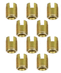 Carbon Steel Self Tapping Thread Inserts Kit 20 Pcs M10 M12 Thread Repair, yellow zinc plated inserts shown on white