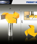 2 Inch Cutting Diameter CNC Spoilboard Surfacing Router Bit With Half Inch Shank And Three Carbide Wings High Efficiency Planing Bit