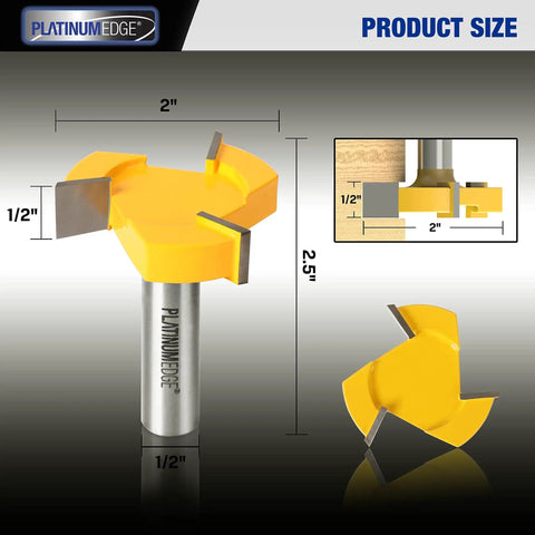 Pro Grade Tungsten Carbide Router Bits Set For Woodworking, 1 Quarter Inch Shank, 15 Piece Kit, sharp double edge blades close-up