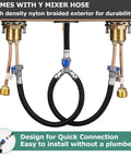 Widespread Double Handle Bathroom Faucet With Pop Up Drain And cUPC Supply Lines in Brushed Nickel quick connect hoses