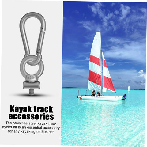 Four Piece Stainless Steel Awning Rail Stopper Eye Bolt Kit For Kayaks Motorhomes And Tents With Eyelet Bolts Heavy Duty Track Hardware And Easy Install No Fuss, stainless eye bolt shown with sailboat use