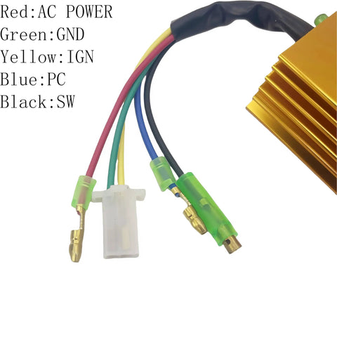 Racing CDI Igniter Box With Five Wires AC Powered Upgrade For 2 Stroke Motorcycles And Scooters visible wires and connectors