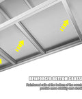 Reinforced bottom crossbar of Heavy Duty Stainless Steel Shelving Unit Badass Three Shelf Storage Rack for Kitchen Garage and Commercial Office.