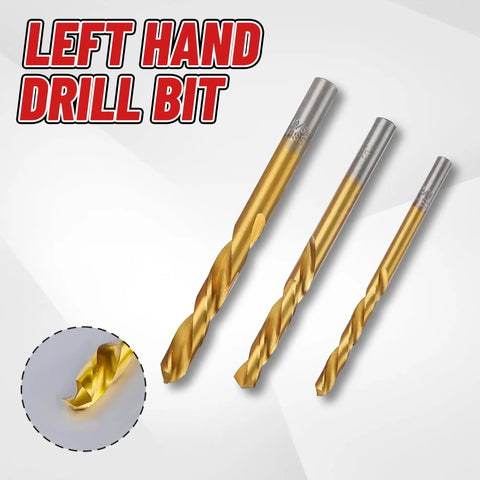 18 Piece Screw Extractor Set And Left Hand Drill Bits For Removing Stripped Screws And Damaged Bolts Easy Out Reverse Twist Kit 35CrMo And 6542 4341 HSS Steel Cobalt Bolt Extractor For Damaged Fasteners, showing gold left-hand drill bits