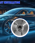 Front Wheel Hub Bearing Assembly Direct Fit Easy Install 5-Lug With ABS Compatible With Chevy Malibu 2004 2012, Pontiac G6 2005 2010, Saturn Aura 2007 2009, Cobalt HHR 2008 2010 with car background