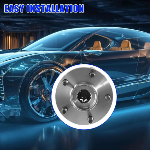Front Wheel Hub Bearing Assembly Direct Fit Easy Install 5-Lug With ABS Compatible With Chevy Malibu 2004 2012, Pontiac G6 2005 2010, Saturn Aura 2007 2009, Cobalt HHR 2008 2010 with car background