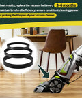 Ultimate 3In1 Belt Replacement Kit For Bissell ProHeat 2X Revolution Pet Carpet Cleaners Fits Models 1986 1548 1551 2007 And More Replaces Parts 1606428 1611129 1611130 With Flat Pump Brush Gear Belts Included, three black belts shown