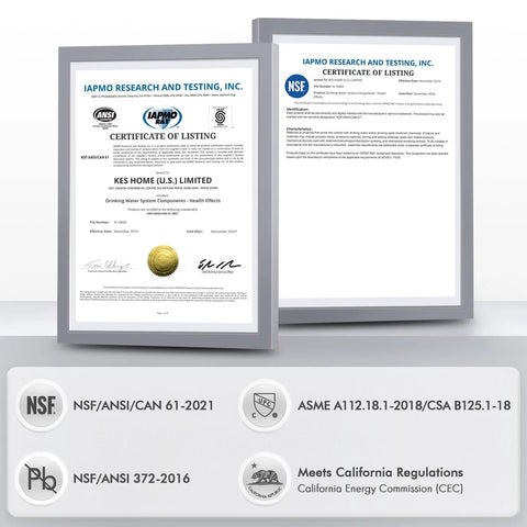 Certification documents for 4 Inch Centerset Bathroom Sink Faucet In Brushed Finish SUS304 Stainless Steel Lead Free NSF Certified CUPC California Compliant