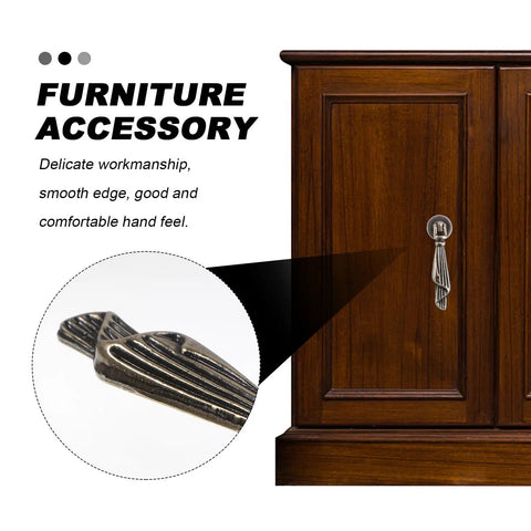 Set Of 4 Vintage Retro Zinc Alloy Cabinet Pull Ring Handles for wooden kitchen cabinet highlighting design detail.
