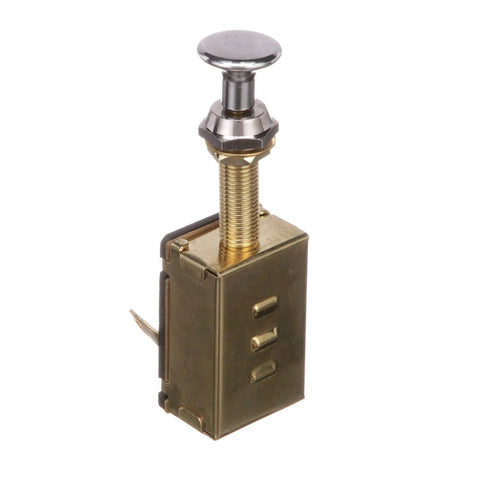 3 Position Push Pull Marine Toggle Switch Normally Off Energizes One Circuit Then Both With A Pull Saltwater Ready Brass Hardware Chrome Plated Face Nut Brass Back Up Nut Beefed Up Durable Boat Switch For Electronics And Accessories, brass body