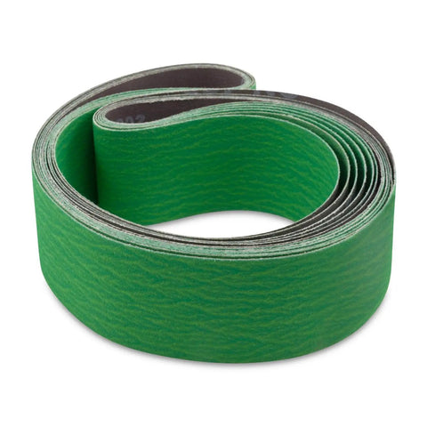 Coiled 2 By 72 Inch 220 Grit Ceramic Sanding Belt for Metal Grinding and Deburring, green abrasive, ideal for steel and aluminum work
