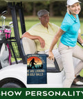 Not All Who Wander Are Lost Golf Towel with carabiner on golf cart, polyester and cotton mix
