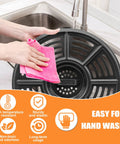 Person cleaning 8.2 Inch Nonstick Grill Pan Replacement Tray For Ninja Air Fryers Like AF101 AF150 AF161 XL Max Models