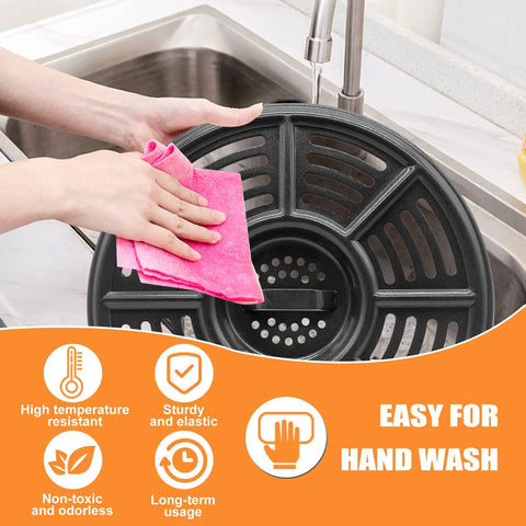 Person cleaning 8.2 Inch Nonstick Grill Pan Replacement Tray For Ninja Air Fryers Like AF101 AF150 AF161 XL Max Models