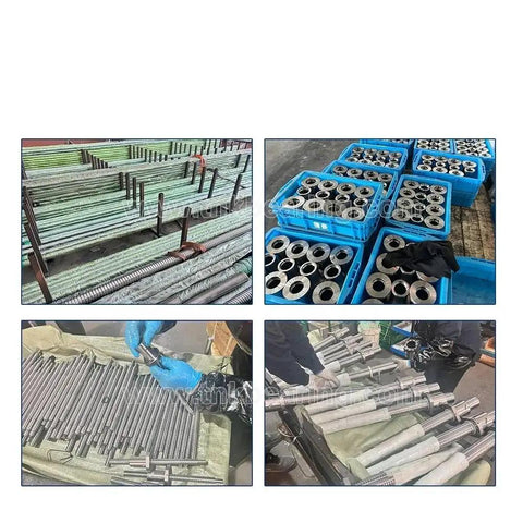 Upgrade Your Heavy Duty Machining Setup With This Slaying 2500mm Block 5010 Ground Linear Guide And 600mm Lead Ball Screw Nut Kit For Serious DIY Projects. Ground linear guide rails and ball screw nuts in blue crates, 2500mm and 600mm parts for machining.