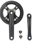 One Piece 38T Mountain Bike Crankset With 170Mm Arm And 104 BCD Steel Construction Single Sided Aluminum Alloy Chain Cover Black