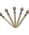 Five Piece Retro Envelope Opener Set Zinc Alloy Letter Openers For Quick Mail Opening Sword Shaped Design displayed in fan layout