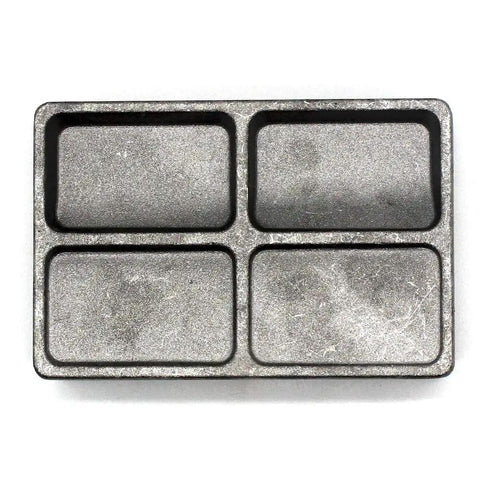 Metallic three cavities bank sinker molds with 4.5 to 6 ounce weights, no handle; for DIY pro-grade bank sinkers at home.