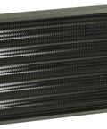 Beefed Up Fluid Cooler For Cars And Trucks, 13.5 By 7.63 By 0.75 In, Tube Type, 6 AN Inlet Outlet, Aluminum With Black Powder Coat, Universal Fit