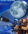 High Powered 90mm Aperture 800mm Refractor Telescope For Adults Beginner Friendly Astronomy Starter Kit with family stargazing