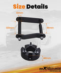 3 Inch Front And 2 Inch Rear Leveling Lift Kit For Nissan Frontier Xterra And Suzuki Equator 2005-2023 size details with measurements