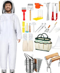 Beekeeping Starter Kit 30 Pcs With Bees Suit Gloves Hive Boxes Storage Bag And Essential Tools For Newbies All In One Beekeeper Supplies Set