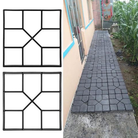Walk Maker Concrete Paver Mold For DIY Garden Pavement Easy To Use Reusable Stone Design For Patio Walkway Driveway 15.75 Inch