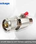UHF PL259 Male To Female Lightning Arrester And SO239 Coaxial Surge Protector For VHF Two Way Radio Antenna With 50 Ohm Impedance