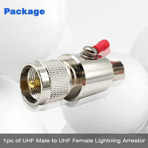 UHF PL259 Male To Female Lightning Arrester And SO239 Coaxial Surge Protector For VHF Two Way Radio Antenna With 50 Ohm Impedance