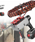 Cordless Electric Wire Puller And Cable Fish Tape Stringer That Takes A Straight Shot Through Wall Chases Boasting Heavy Duty Muscle And Rechargeable Battery Pack For No Sweat Wiring Upgrades with power cord and battery.