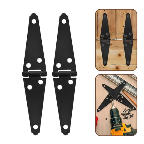 Heavy Duty Galvanized Iron Strap Hinges with Screws for Yard Gates and Barn Doors Outdoor Gate Hardware